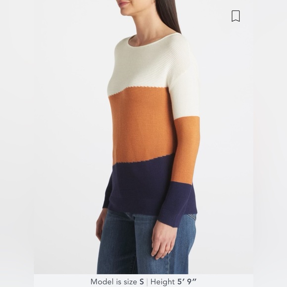 Evolution by Cyrus, Tarley Color Block Pullover Sweater, Size Large - Picture 3 of 9